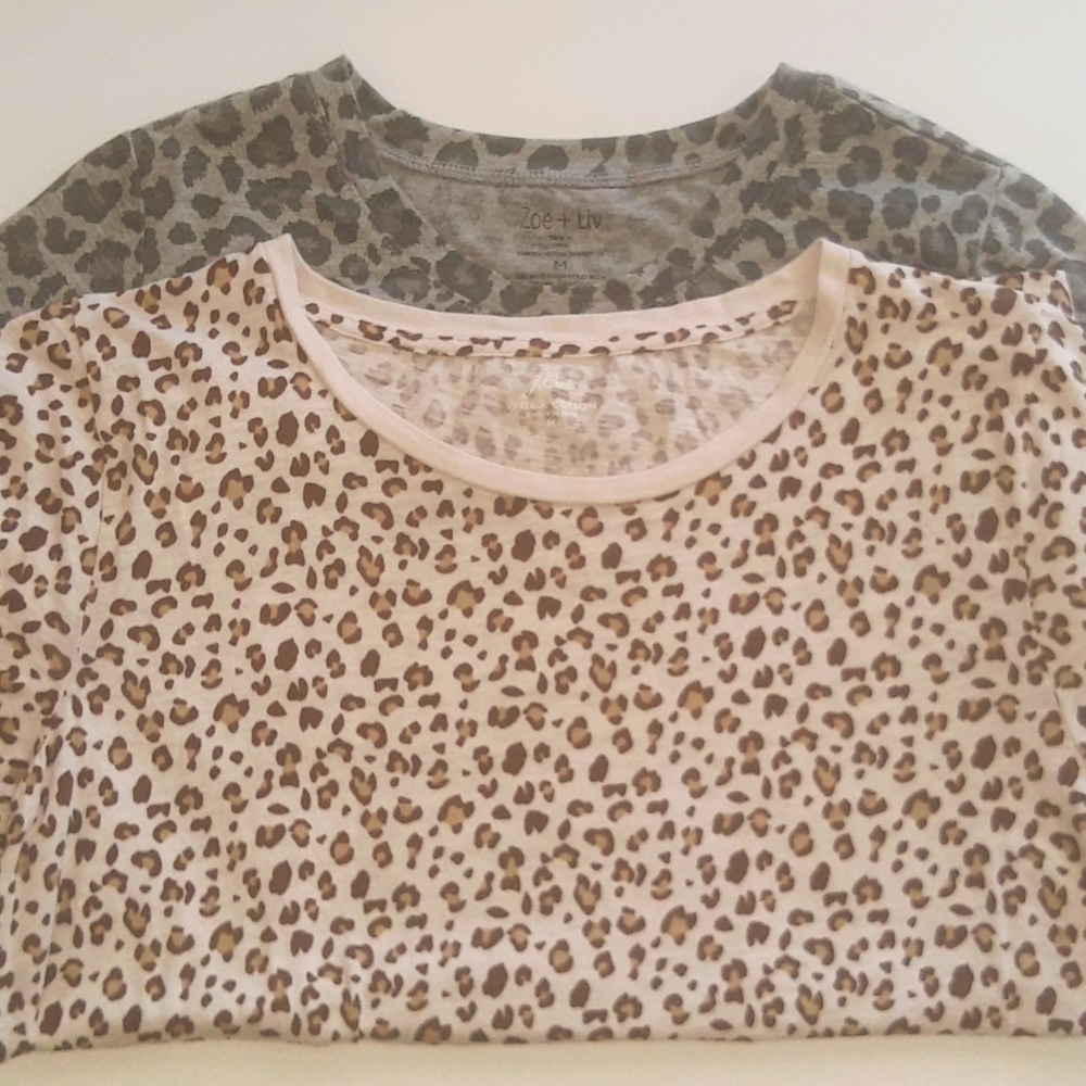 2 Cheetah Print T- Shirts for $20